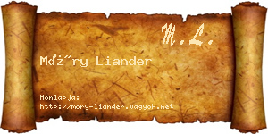 Móry Liander névjegykártya